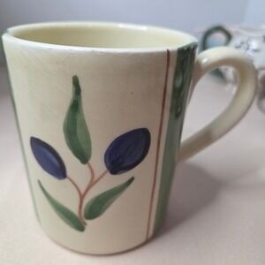 Starbucks Ciao Italy Olive Branch Coffee Mug Cup Handpainted small flaw crazing‎
